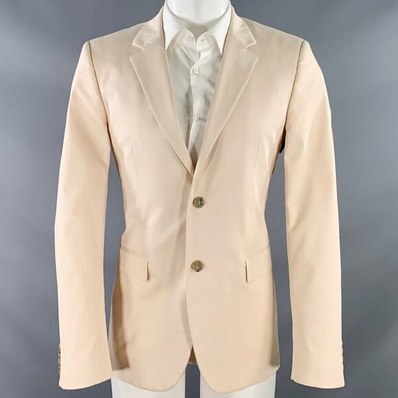 CALVIN KLEIN COLLECTION Size 38 Cream Cotton Blend Notch Lapel Sport Coat - Picture 1 of 9